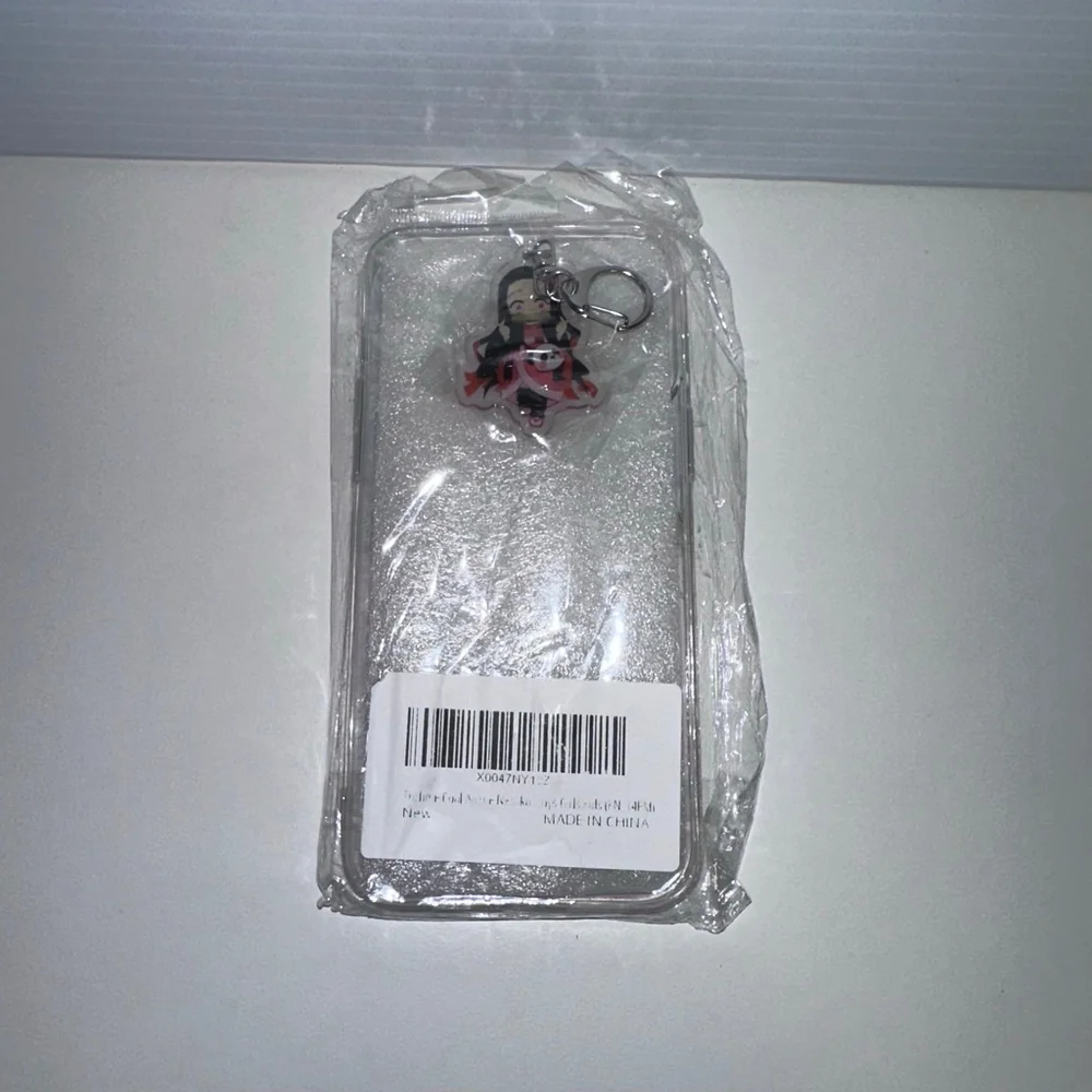 Demon Slayer Nezuko iPhone 14 Pro Max Case Pink Black NEW NWT with keychain